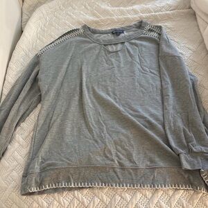 Democracy Light Gray Crewneck Sweater